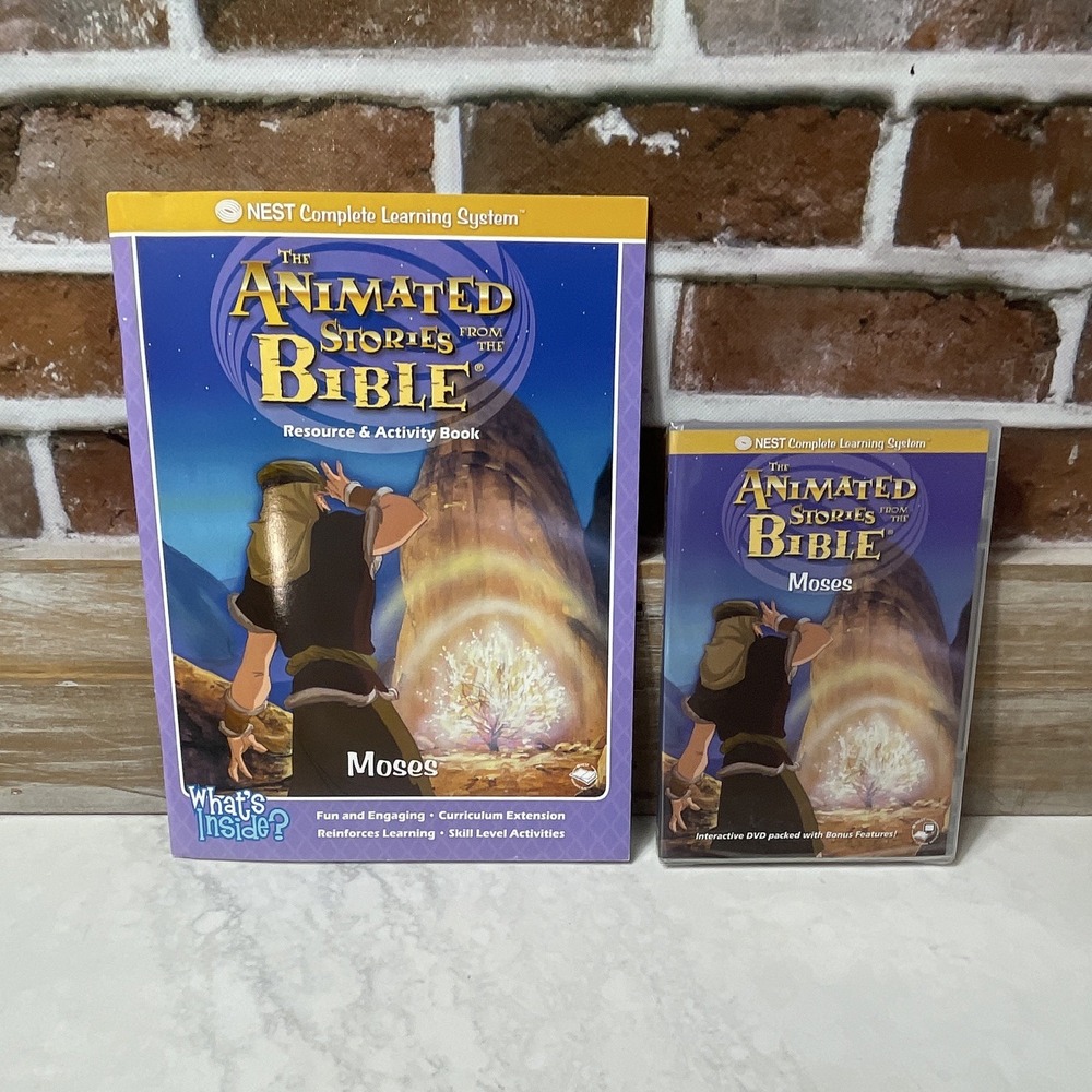 Animated Stories From The Bible - Moses New Workbook & DVD New Sealed